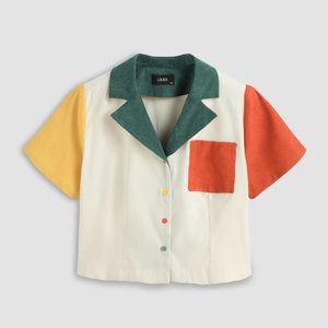 Cider Cropped Color Block Polo
